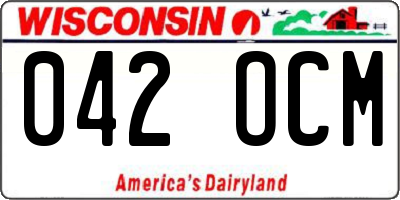 WI license plate 042OCM