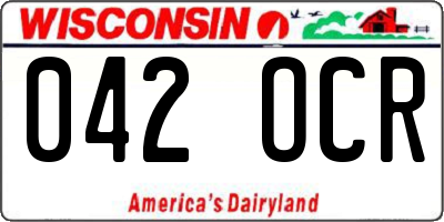 WI license plate 042OCR