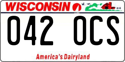 WI license plate 042OCS