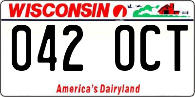 WI license plate 042OCT