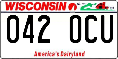 WI license plate 042OCU