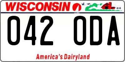 WI license plate 042ODA
