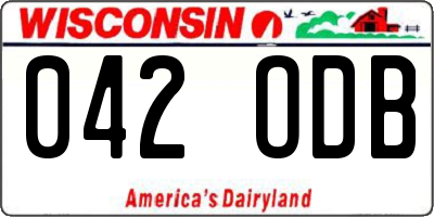 WI license plate 042ODB