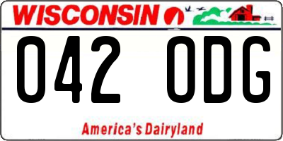 WI license plate 042ODG
