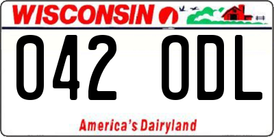 WI license plate 042ODL