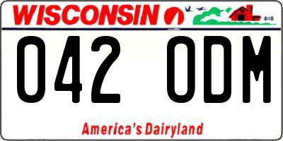 WI license plate 042ODM