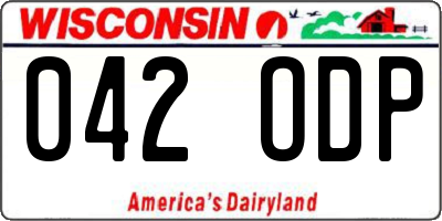 WI license plate 042ODP