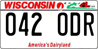 WI license plate 042ODR