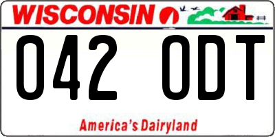 WI license plate 042ODT