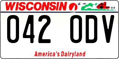 WI license plate 042ODV