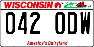 WI license plate 042ODW