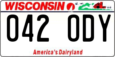 WI license plate 042ODY