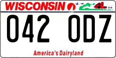 WI license plate 042ODZ