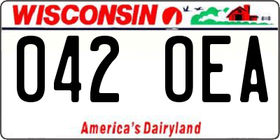 WI license plate 042OEA