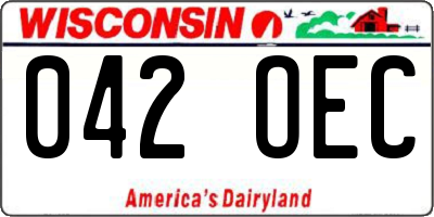 WI license plate 042OEC