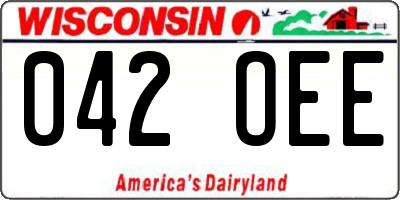 WI license plate 042OEE