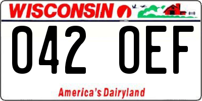 WI license plate 042OEF