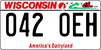 WI license plate 042OEH