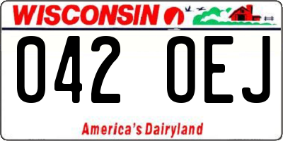 WI license plate 042OEJ