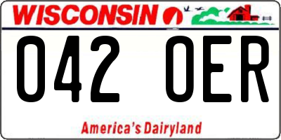 WI license plate 042OER