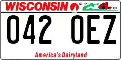 WI license plate 042OEZ