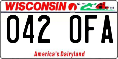 WI license plate 042OFA