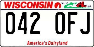 WI license plate 042OFJ