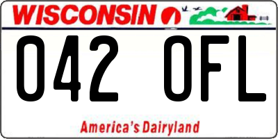 WI license plate 042OFL