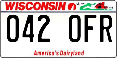 WI license plate 042OFR