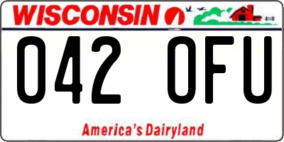 WI license plate 042OFU