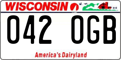 WI license plate 042OGB