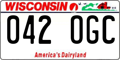WI license plate 042OGC