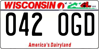 WI license plate 042OGD