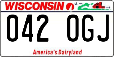 WI license plate 042OGJ
