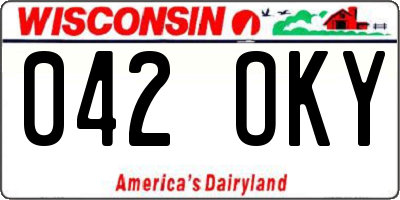 WI license plate 042OKY