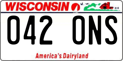 WI license plate 042ONS