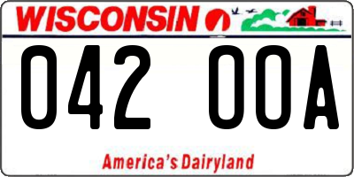 WI license plate 042OOA