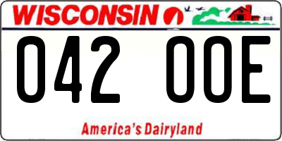 WI license plate 042OOE