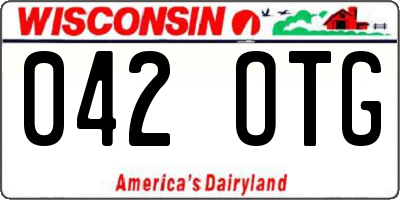 WI license plate 042OTG