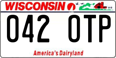 WI license plate 042OTP
