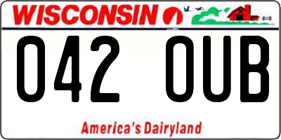 WI license plate 042OUB