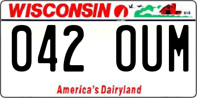 WI license plate 042OUM