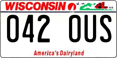 WI license plate 042OUS