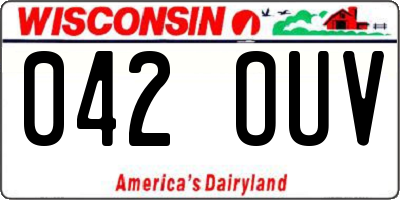 WI license plate 042OUV