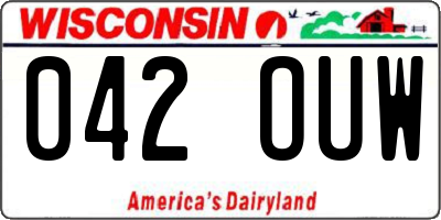 WI license plate 042OUW