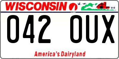 WI license plate 042OUX