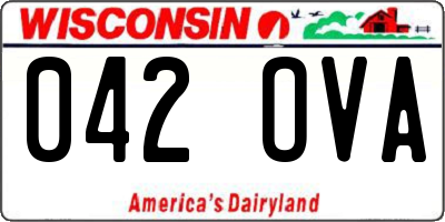 WI license plate 042OVA