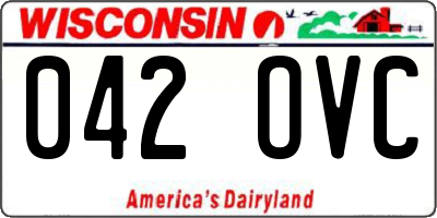 WI license plate 042OVC