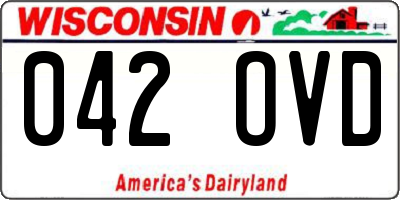 WI license plate 042OVD