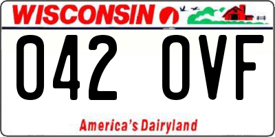 WI license plate 042OVF